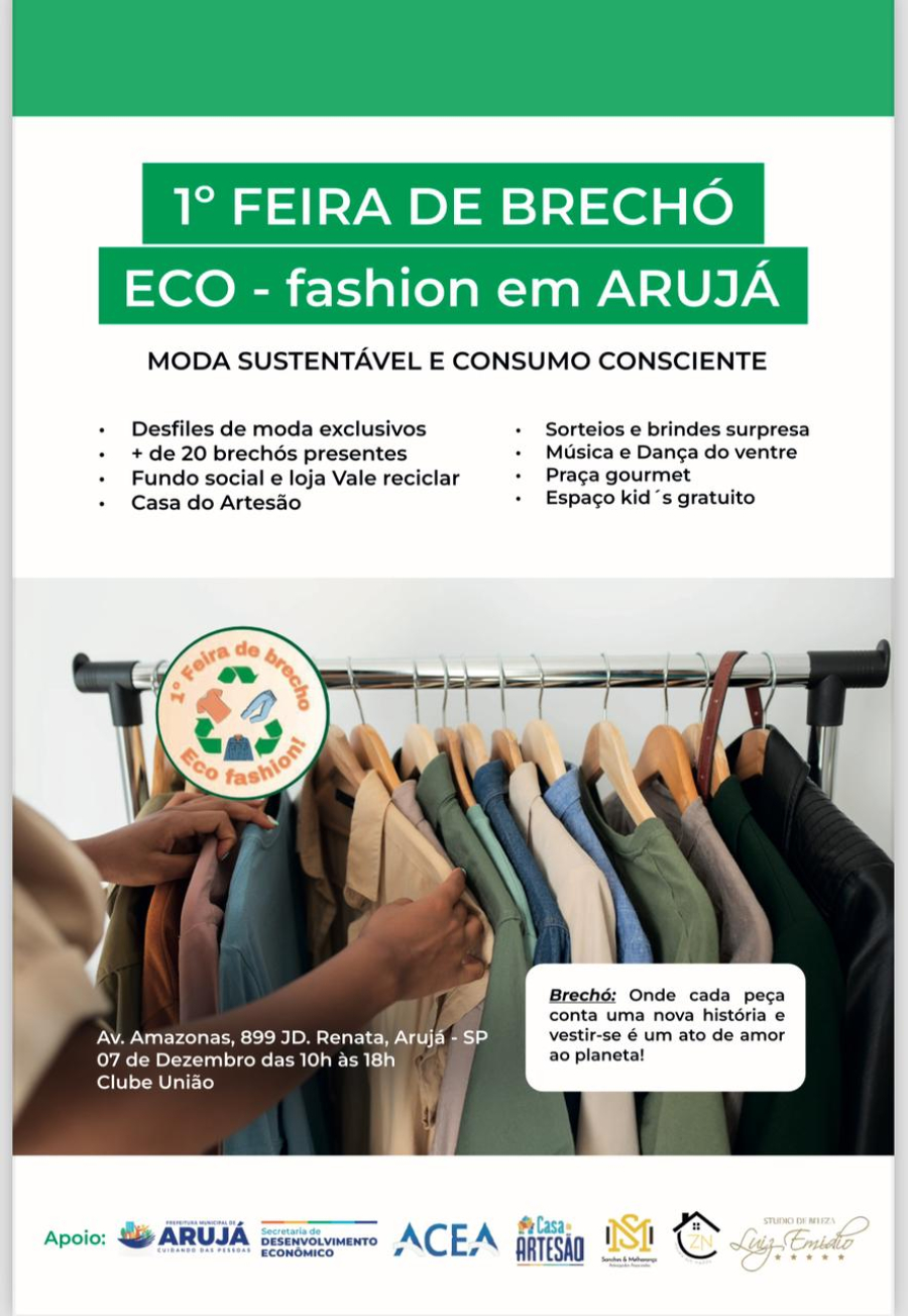 Feira de Brechó Eco-Fashion traz sustentabilidade e estilo para Arujá